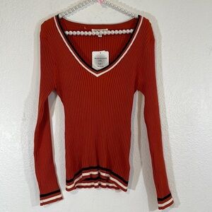 FULL CIRCLE TRENDS V-Neck Long Sleeve Top Size XL NEW